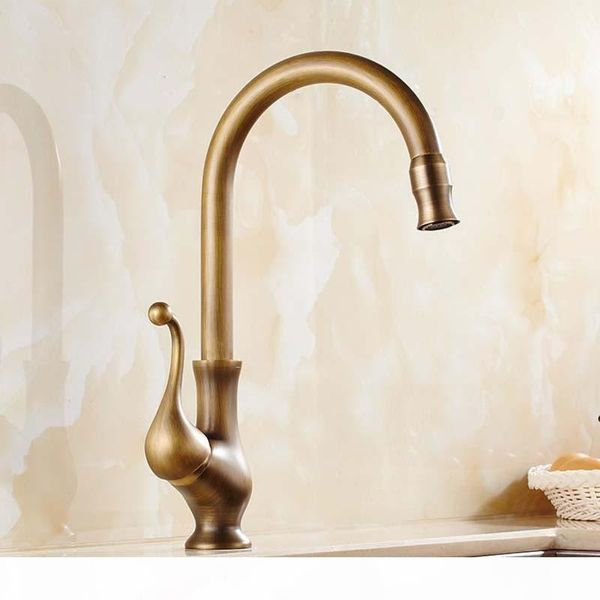 

new designed deck mounted antique brass kitchen faucet with cold and water supply other faucets showers & accs ing