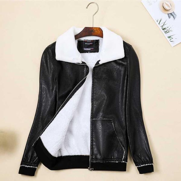 

warm women's winter motorcycle velvet jacket female short lapels fur thick korean version plus velvet jacket 2020 bomber1, Black;brown