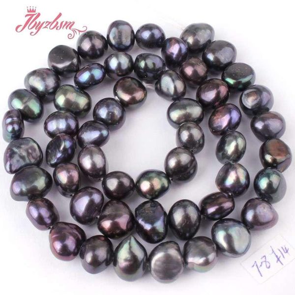 

3-4,5-7,8-9mm freshwater pearl black orm natural stone beads for jewelry making diy necklace bracelet 14.5" wmtvnt