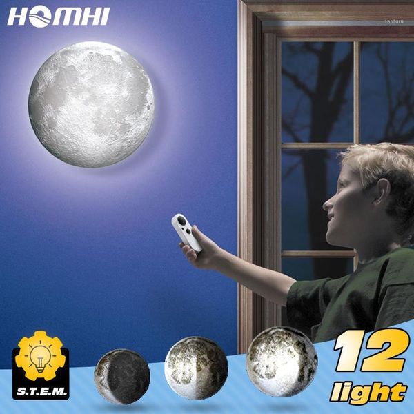 

moon light wall lamps for bedroom wall deco child room baby night light creative fixtures kids room 3d print sconces1