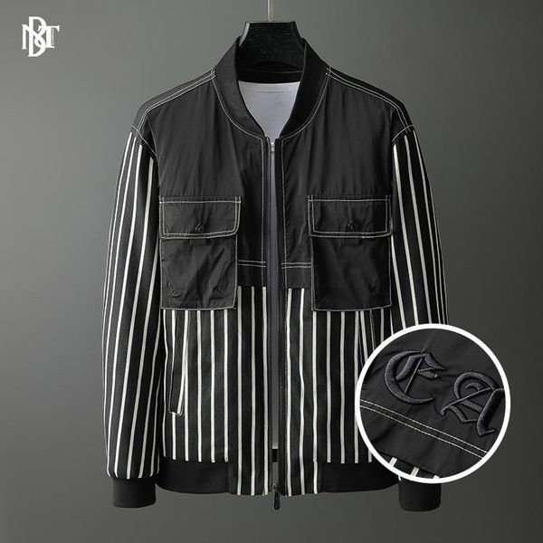 

men's down & parkas jacket in winter 2021 logo individuality stripe european goods street light man, Black