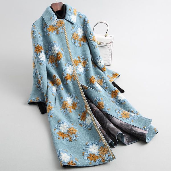 

korean women's real coat autumn wool fur jacket shearing winter clothes coats and jackets women 2020 wphpc25 kj48821, Black