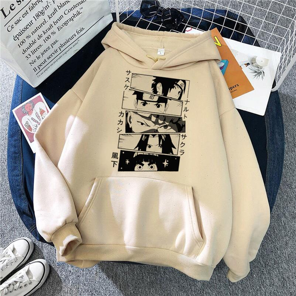 

hoodies naruto harajuku japanese itachi printed mens hoodie male streetwear fashion casual sweatshirt coat, Black