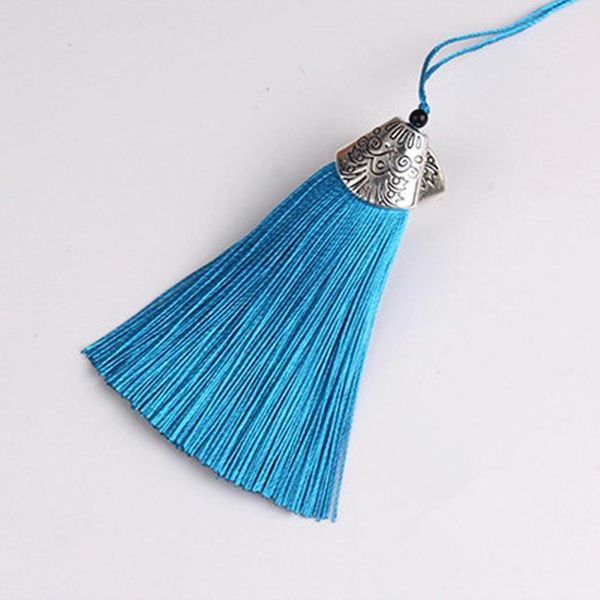 

10pcs metal caps tassel fringe pendant diy material polyester cord party tassel trim curtains decor tassels ribbon accessories h qyledt