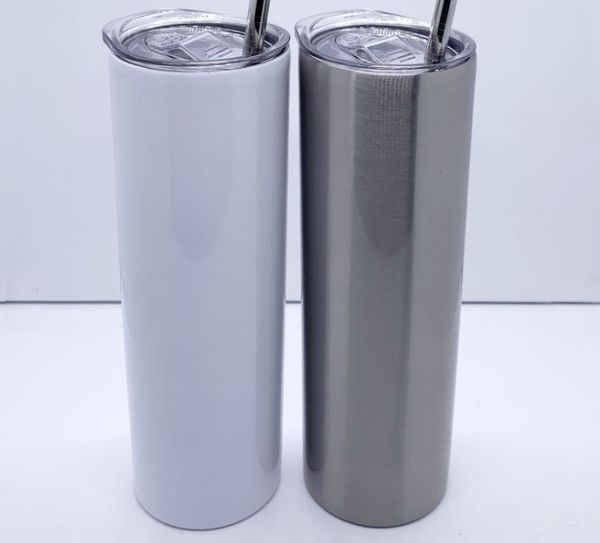 

20oz 30oz sublimation straight skinny stainless steel tumbler double walled vacuuminsulated sealed lid plastic straw sea way dhf2680