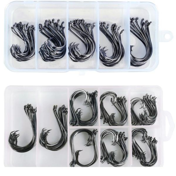 

150/180pcs fishing hooks original box stainless steel barbed carp fishing hooks big hooks tackles accessories sqcrnx