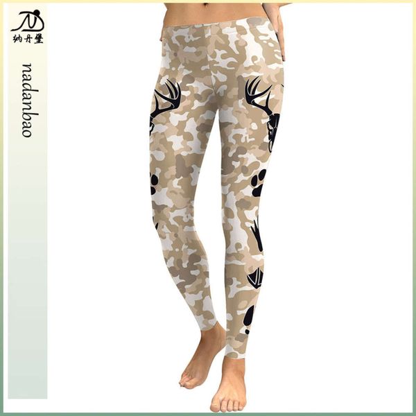 

2020 new camouflage elastic tights digital printing leggings kdk1810, Black