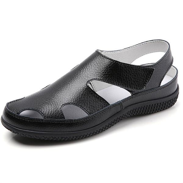 

large size sandals women's summer new women's shoes open sandals flat ladies shoes, Black