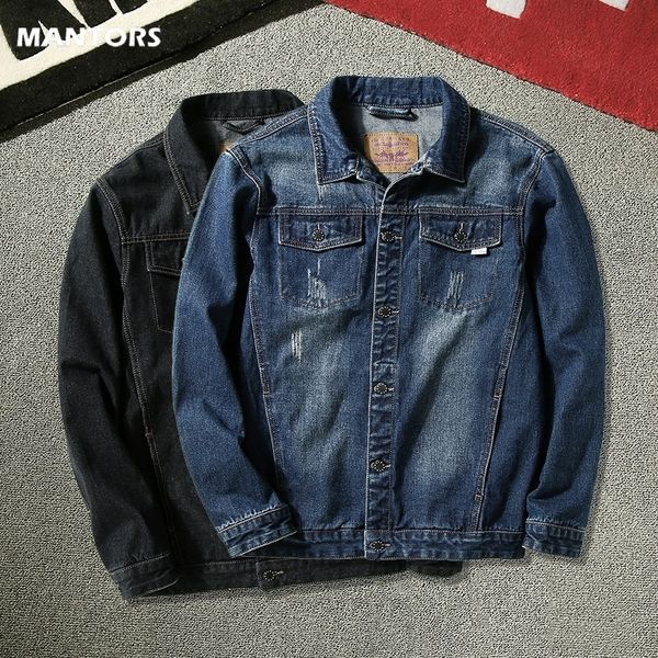 

spring autumn mens denim jacket casual fashion thin ripped denim jackets men cowboy jeans jackets streetwear large size 4xl 5xl 201123, Black;brown