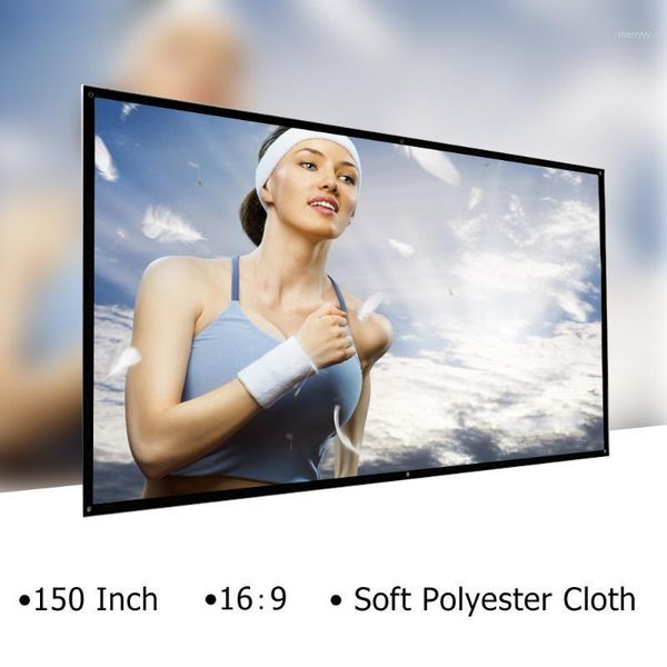 

projection screens 150 inch projector screen 16:9 hd foldable anti-crease rear front movies for home theater1