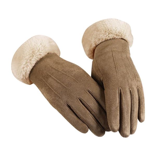 

Fashion Women' Gloves In Autumn And Winter Windproof Warm Plus Velvet Cycling Outdoor Sport Full Finger Gloves Ladies Girls, Blue;gray