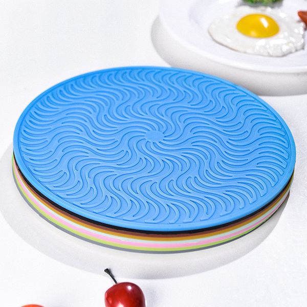 

new}non-slip holder round diameter 20cm pot table placemat 8 color silicone mug coaster dha33
