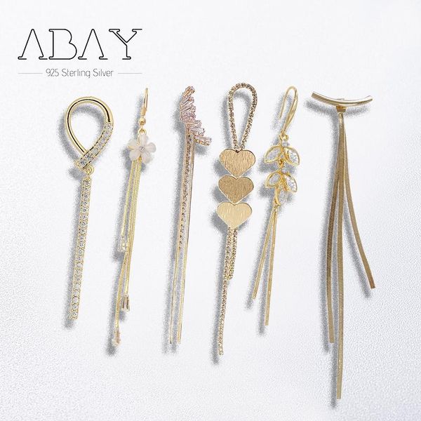 

stud 925 sterling silver pin earring trends 2021,exquisite tassel long inlaid pearl earrings, anti allergy, Golden;silver