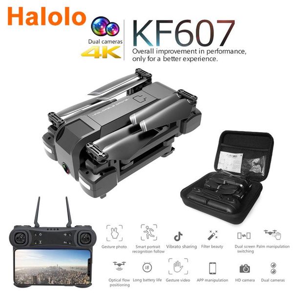 

drones kf607 quadcopter with wifi fpv 1080p 4k hd dual camera optical flow selfie drone foldable mini dron vs sg106 xs816