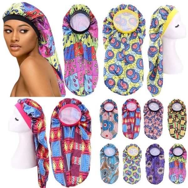 

beanie/skull caps the fashion printing african nightcap long tailed cap ladies multicolor flower pattern muslim turban hat arabian, Blue;gray