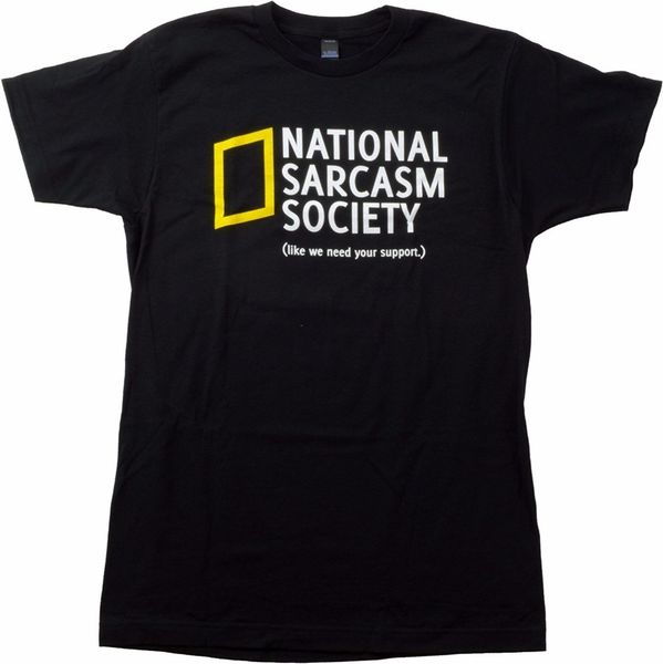 

fashion men's t shirt national sarcasm society like we need your support sarcastic t-shirt brand clothing men, White;black