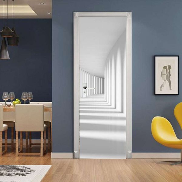 

amj magic set creative environmental protection 3d light and shadow gallery door renovation self adhive bedroom wall sticker