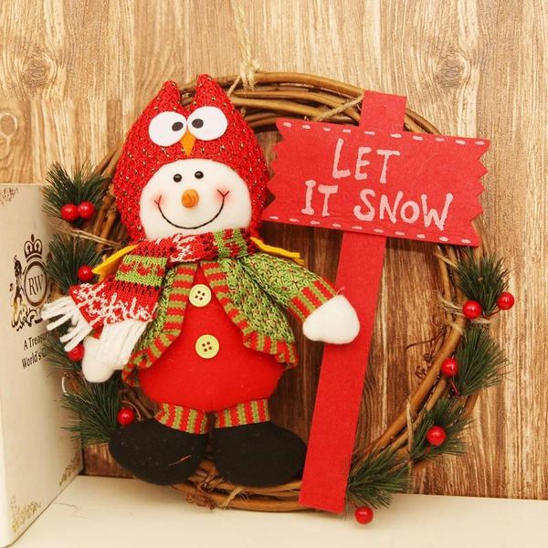 

christmas garland santa claus snowman wreath wall hanging door decorations merry christmas decor for home