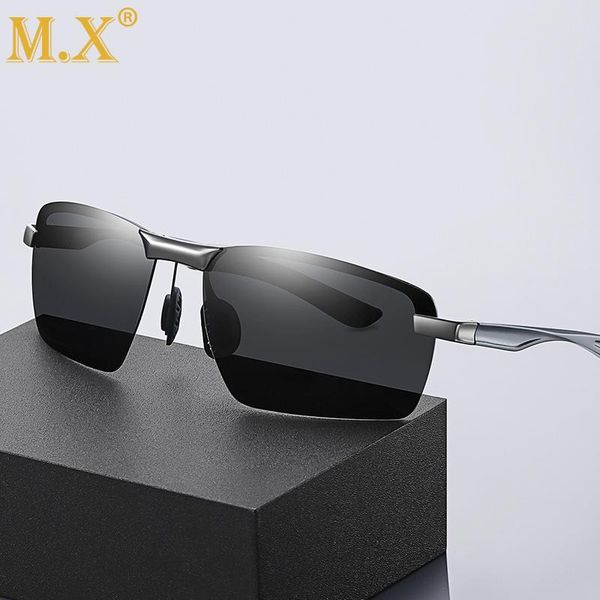 

mx 2021 aluminum magnesium rimless sunglasses men polarized square frameless sun glasses brand designer eyewear, White;black