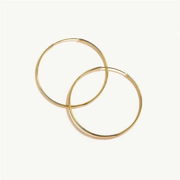 

canner pendientes aros grandes 925 sterling for women circle earrings hoops silver gold jewelry 1.2mm thick 50mm, Golden