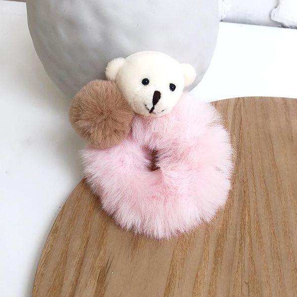 

2020 новейший меха волосы волосы милый медведь женские женщины девушки эластичные волосы резиновые полосы десен держатель волос аксессуары b