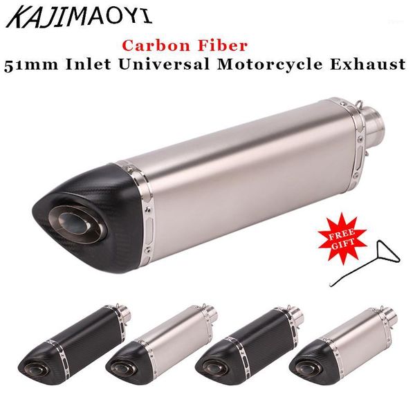 

motorcycle exhaust system 51mm pipe muffler escape moto with db killer for er6n rsv4 r3 r25 cbr250 z800 r1000rr nc700 gw250 cbr3001