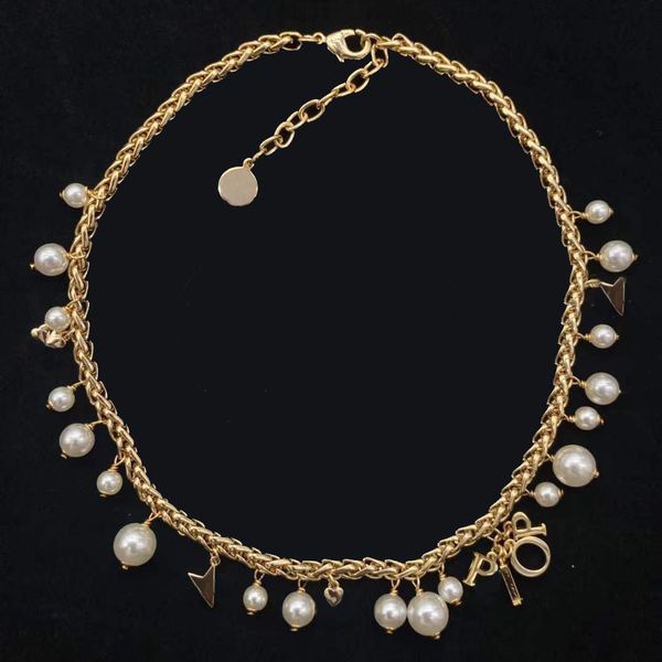 

fashion pearl beaded necklaces for lady women party wedding lovers gift engagement jewelry with box nrj, Silver