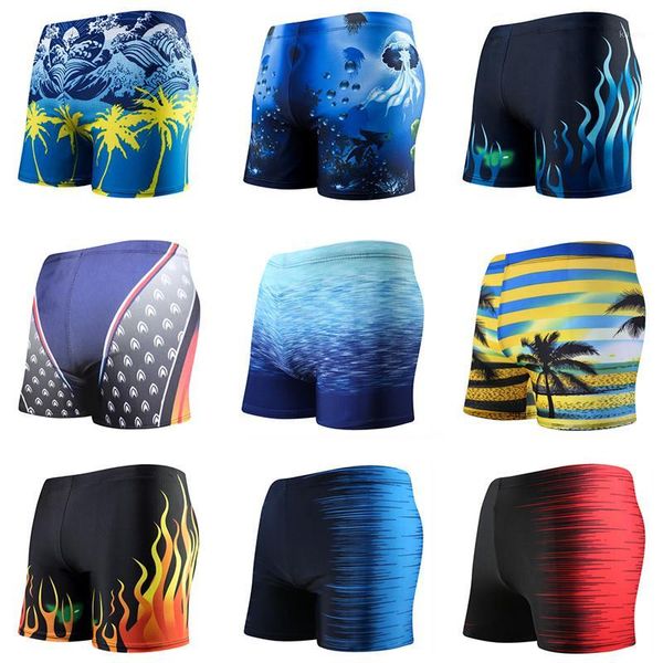 

multi prints men elastic swimming trunk swimwear beach swim sport short briefs surfing summer swimsuit boxer shorts bathing suit1