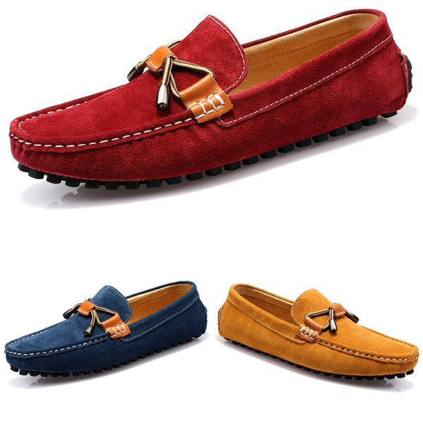 

discount non-brand men british peas shoes leather casual fashion breathable dark blue wine red yellow brown lazy overshoes 38-44