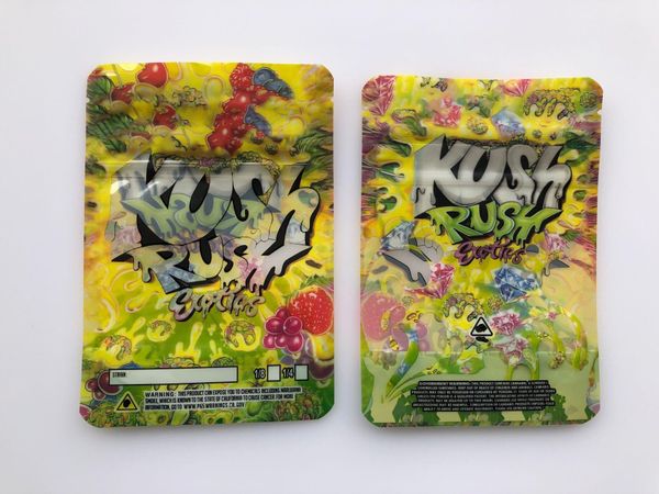 

kush rush exotics mylar bags 3.5-7g mylar bags local empty bag edibles packaging sqcooo wphome