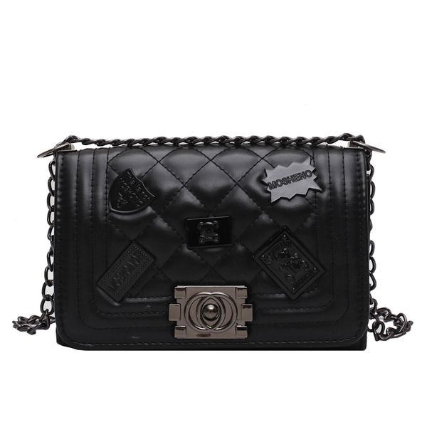 

hbp messenger bag handbag handbag the new designer woman bag texture fashion fashion shoulder bag chain thread casual