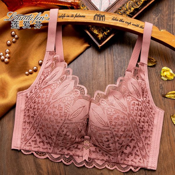 

underwear women gather to adjust small chest with auxiliary breast anti sagging thickened 3cm rimless bra summer, White