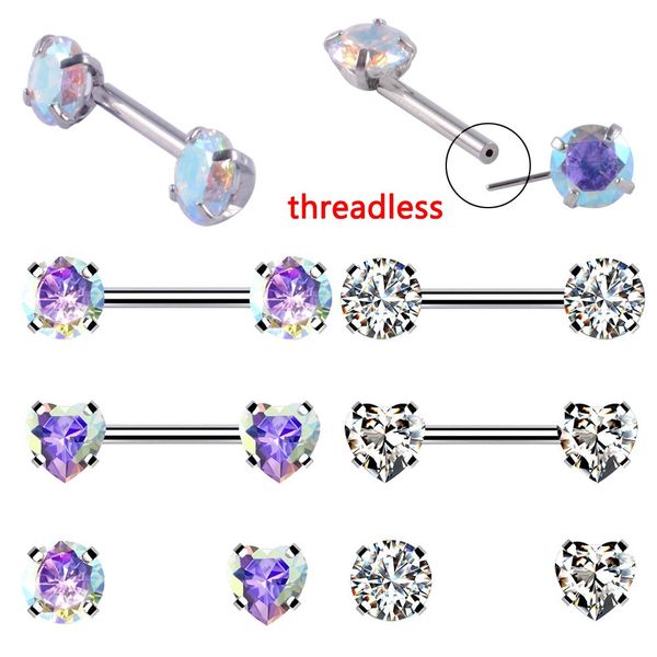 

cz gem nipple barbell ring threadless ab clear crystal nipple ring press fit nipple shield threadless piercing body jewelry h wmtnkh, Black