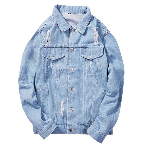 

men jackets solid denim cargo bf style simple hole casual male jacket ulzzang loose all-match hipster oversize 3xl fashion chic, Black;brown