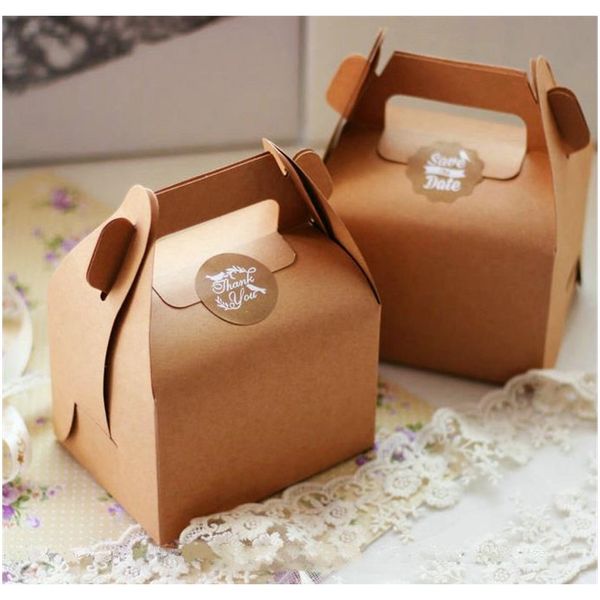 

11x8.5x13см европейский стиль крафт бумаги торт коробка еда упаковка коробка портативный конфеты коробка рождественские подарок новогодняя п