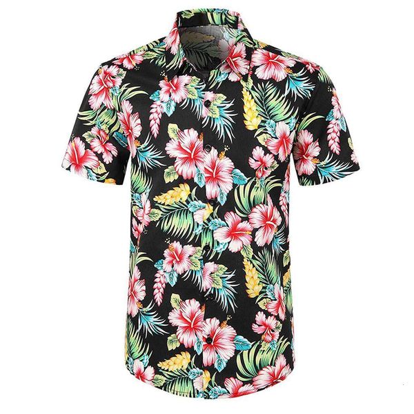 

vacation new men vintage watermelon print shirts summer casual short sleeve loose shirts man male fashion shirt chemise homme, White;black