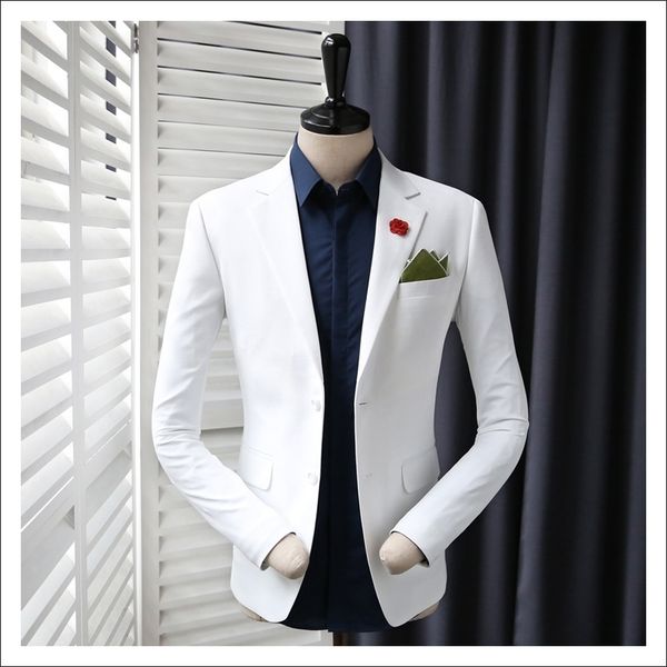 

new men's casual white wedding dress suit jackets male black business suits jacket groom blazers 365wt29 201106, White;black