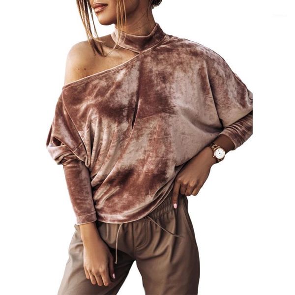 

2020 autumn velvet women t shirt long sleeve hollow out solid autumn ladies f0004b1, White