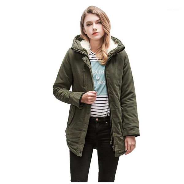 

women's jacket casual long sleeve warm hooded coat female slim winter fleece outwear jacket windproof outwear casual 1, Black