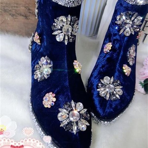 

2020 with sponge high-pitched crystal suede snow boots lifted europe y2a4, Black