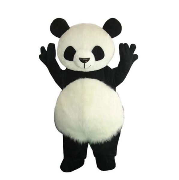 Neue Version Chinesisches Riesenpanda-Maskottchenkostüm Weihnachtsmaskottchenkostüm Erwachsene Größe Geburtstag Outdoor-Outfit