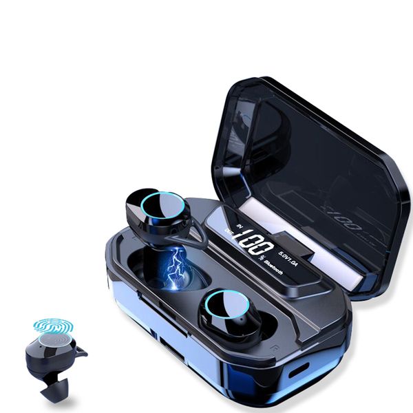 

tws g02 bluetooth earphones v5.0 wireless headphones 9d stereo music ipx7 waterproof earbuds with 3300mah charging case