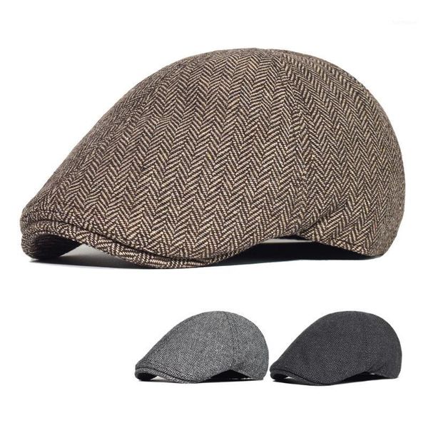 

vintage herringbone beret double wearing style men hats newsboy cap british western style ivy cap classic hats woman1, Blue;gray