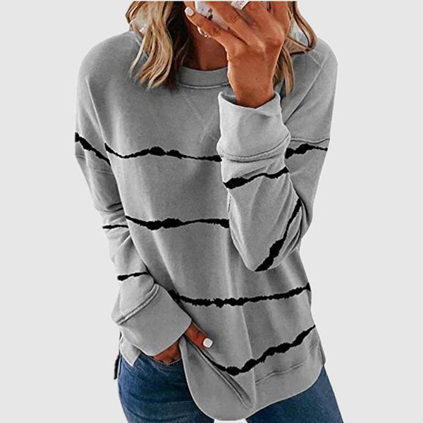 

2021 new autumn 5xl large size women tie dye stripe t shirt casual long sleeve oversized loose tee shirt fashion ladies top, White