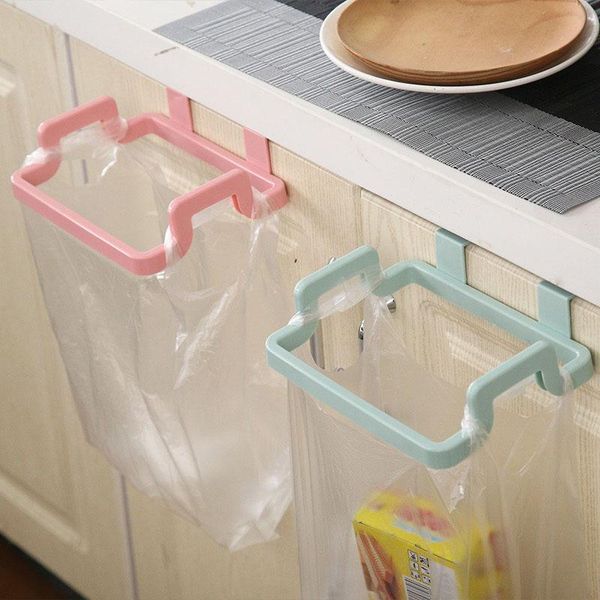 

1pcs multi-function kitchen door-back portable garbage bag bracket hooks household cabinet door cloth hanger hook