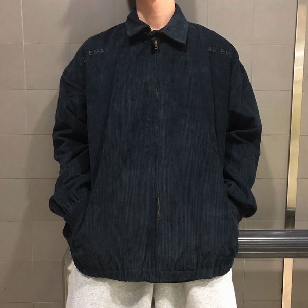 

cav empt autumn winter new trend lovers lapel loose and thick corduroy jacket coat ce, Black