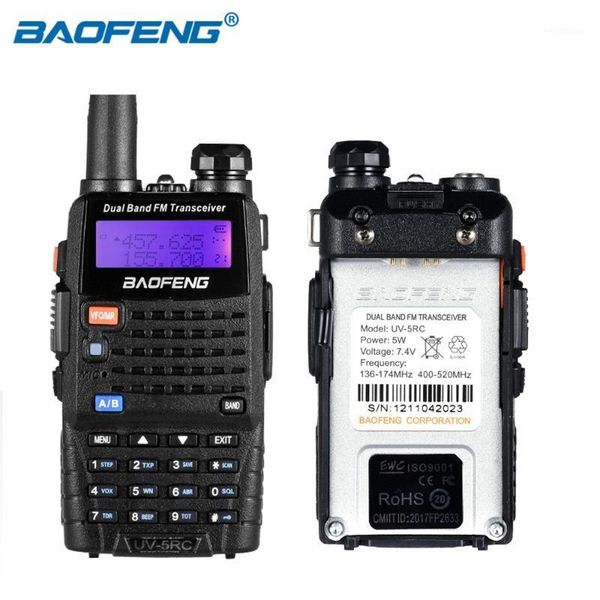 

baofeng uv-5rc portable walkie talkie dual band vhf uhf 136-174/400-520 two way radio interphone ham fm transceiver radio 2pcs1