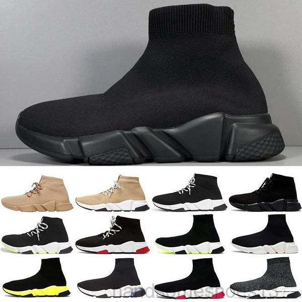 

with box wholesale luxury sock shoe speed trainer casual sneakers speed trainer sock race runners black shoes men and women sports h-2w