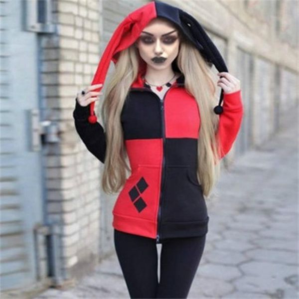 

cosplay hoodie women jacket sweatshirts new kawaii outwear halloween qwbcg, Black;white