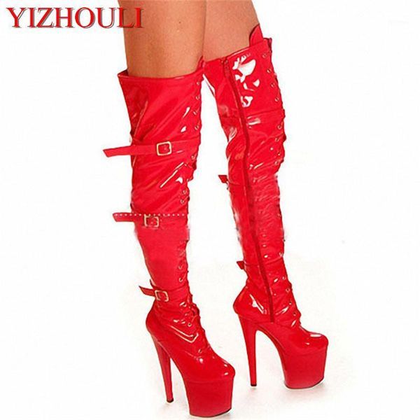 

20cm classic over the knee boots high heel shoes 8 inch thigh high boots for women clubbing heels1, Black